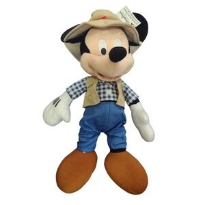 Disney Parks Fishing Mickey Mouse 15" Plush Safari Camping Hiking hat and Vest